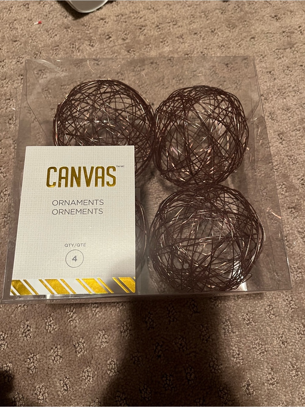 Canvas Copper-Tone Wire Orb Decorative Ornaments - Set of 4
